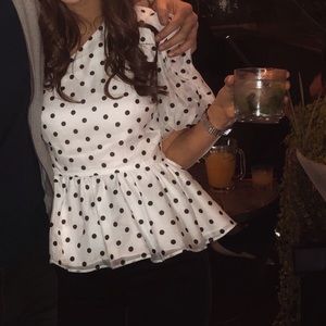 One-Shoulder Polka Dot Camila Coelho Top